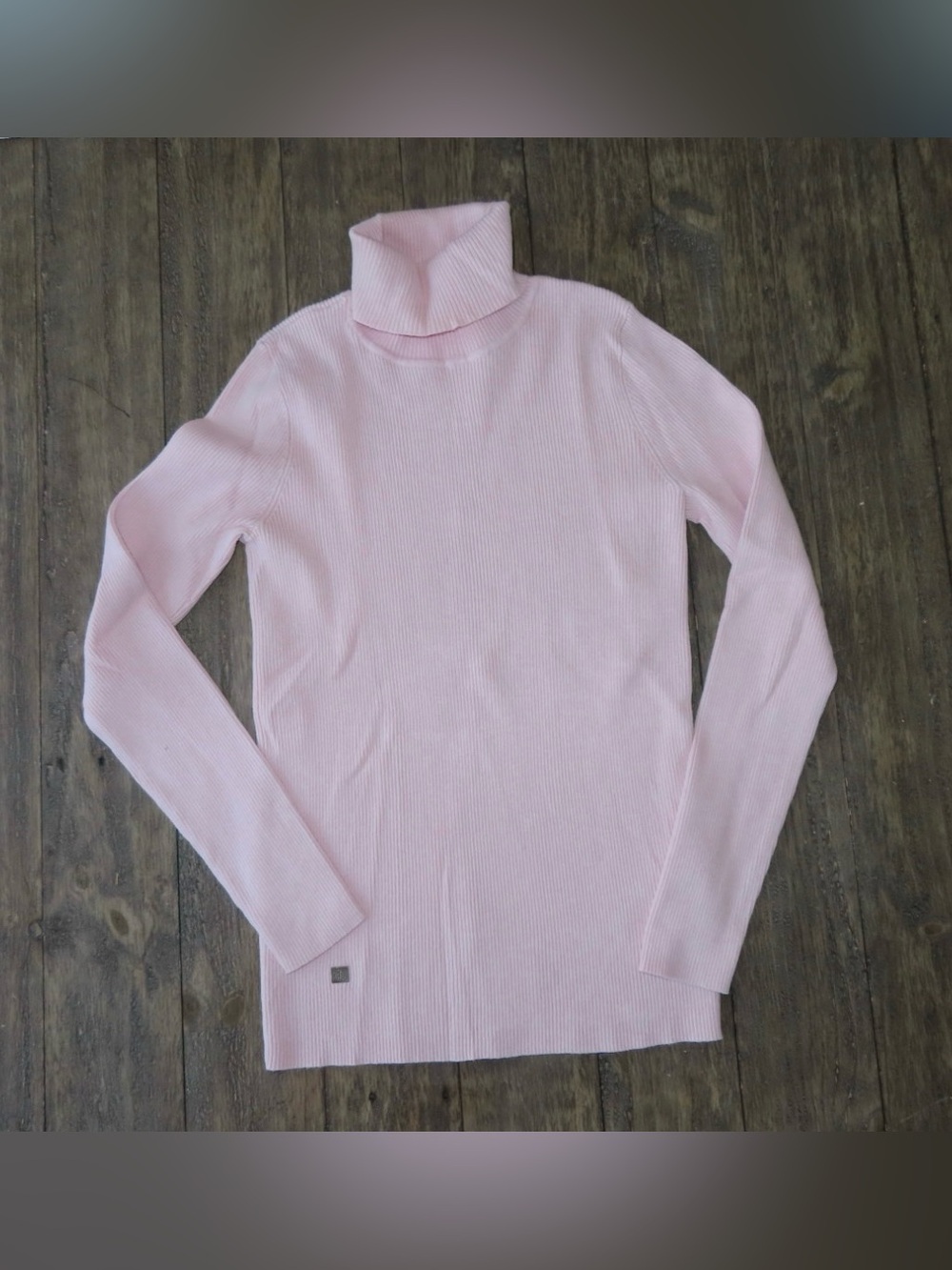 Ralph Lauren Light Pink Ribbed Turtleneck Sweater